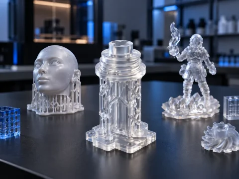 SLA 3D baskı ile üretilmiş yüksek detaylı reçine prototip ve model örnekleri